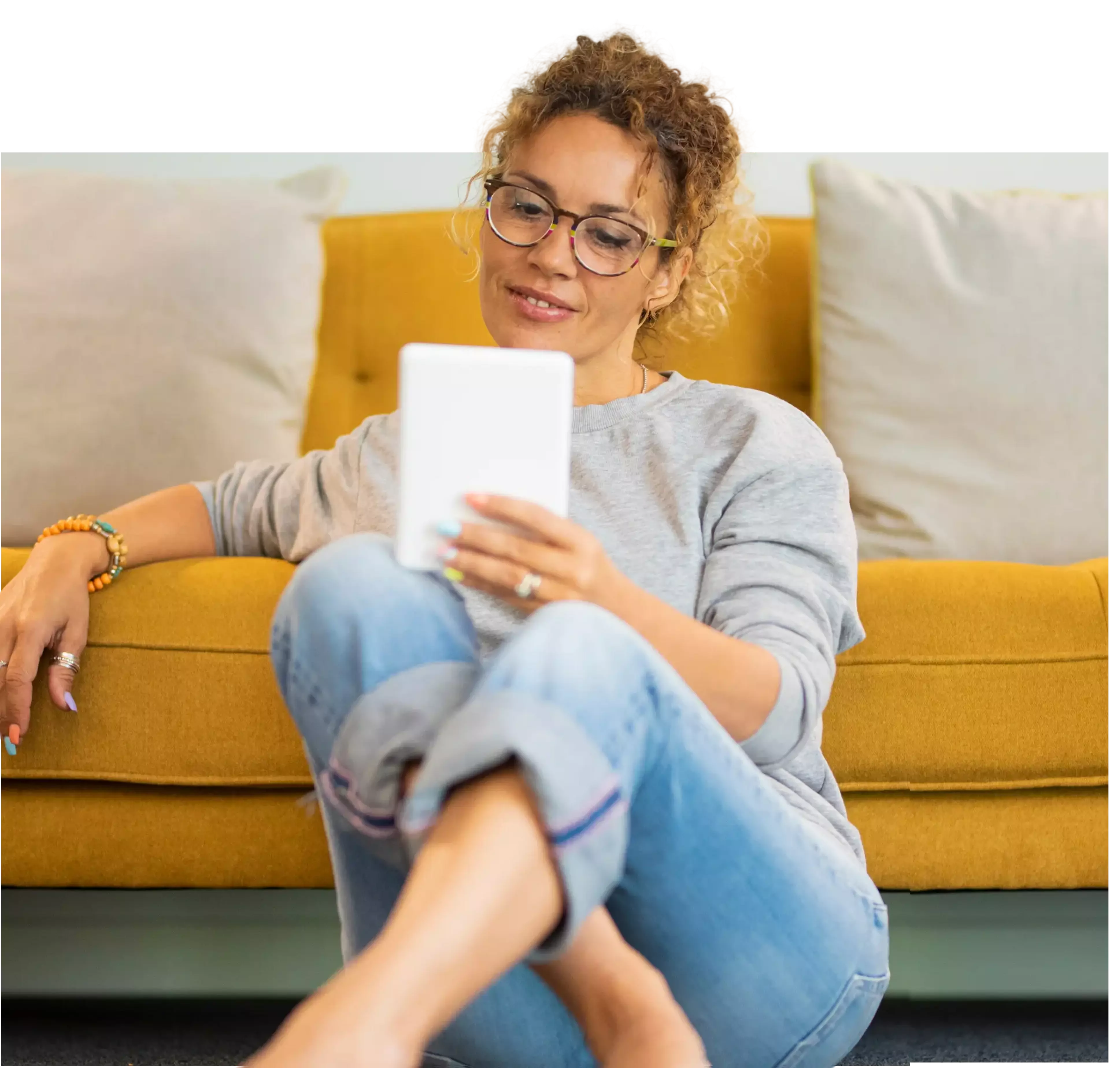 Woman using tablet